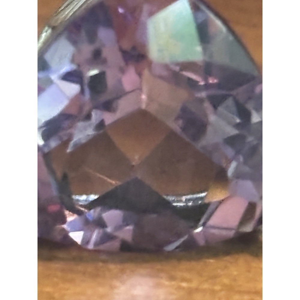 AMETHYST Trillion Cut Pendant Sterling Silver - Picture 2 of 7